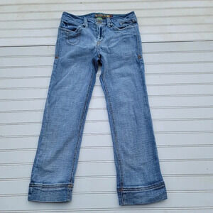 Mudd Jeans Size 3 Blue Low Rise Denim Cropped Juniors Stretch 27x22